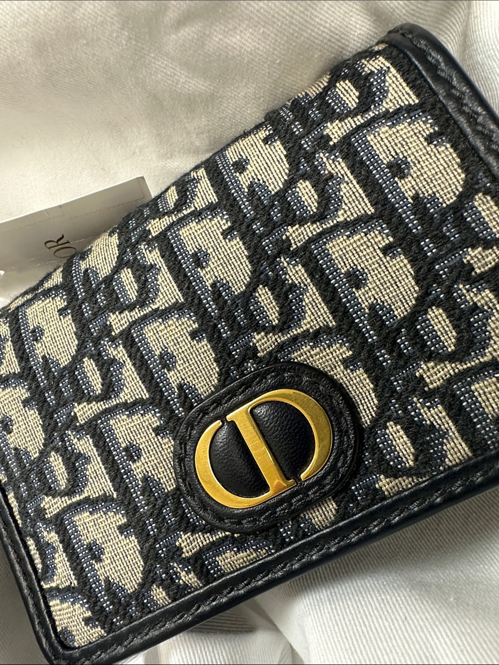 Dior 30 Montaigne Nano Pouch Blue Oblique Jacquard NEW